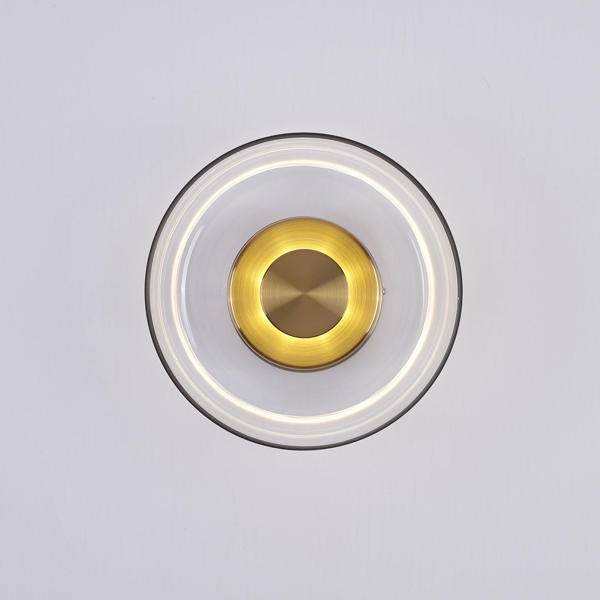 Glimmera Modern Glass and Brass LED Wall Sconce Ambient Indoor Light Fixture