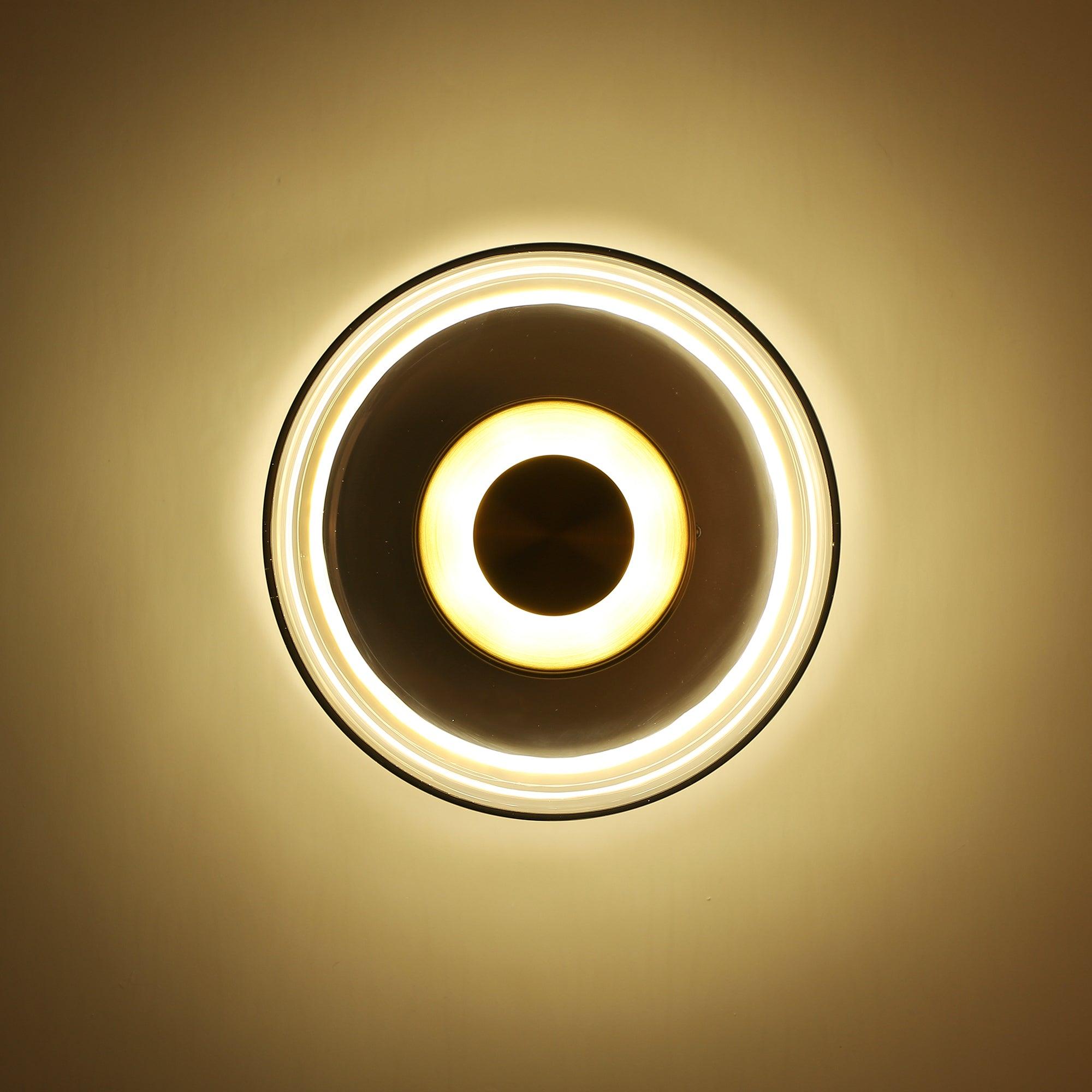Glimmera Modern Glass and Brass LED Wall Sconce Ambient Indoor Light Fixture