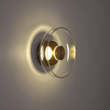 Glimmera Modern Glass and Brass LED Wall Sconce Ambient Indoor Light Fixture