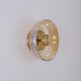 Glimmera Modern Glass and Brass LED Wall Sconce Ambient Indoor Light Fixture