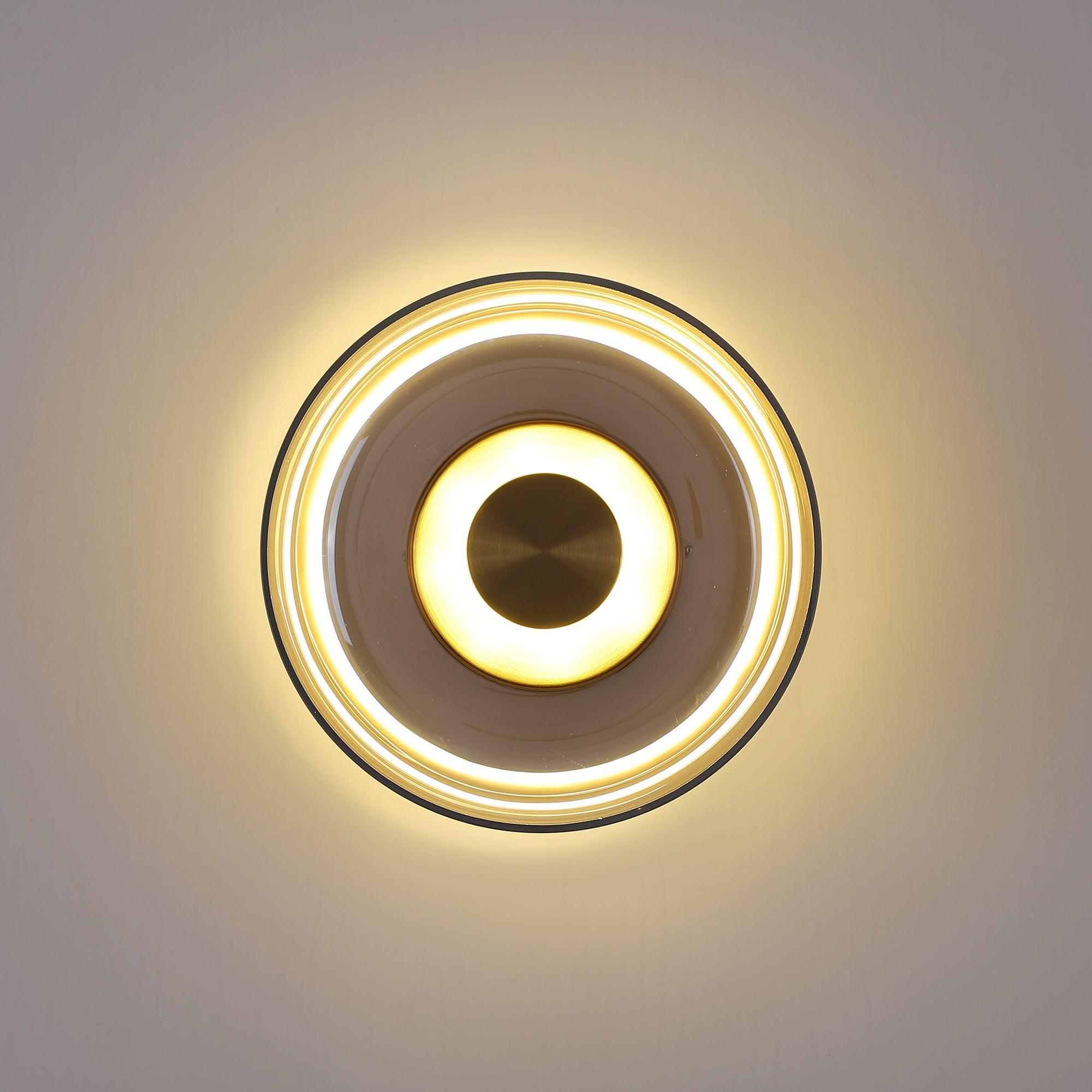 Glimmera Modern Glass and Brass LED Wall Sconce Ambient Indoor Light Fixture