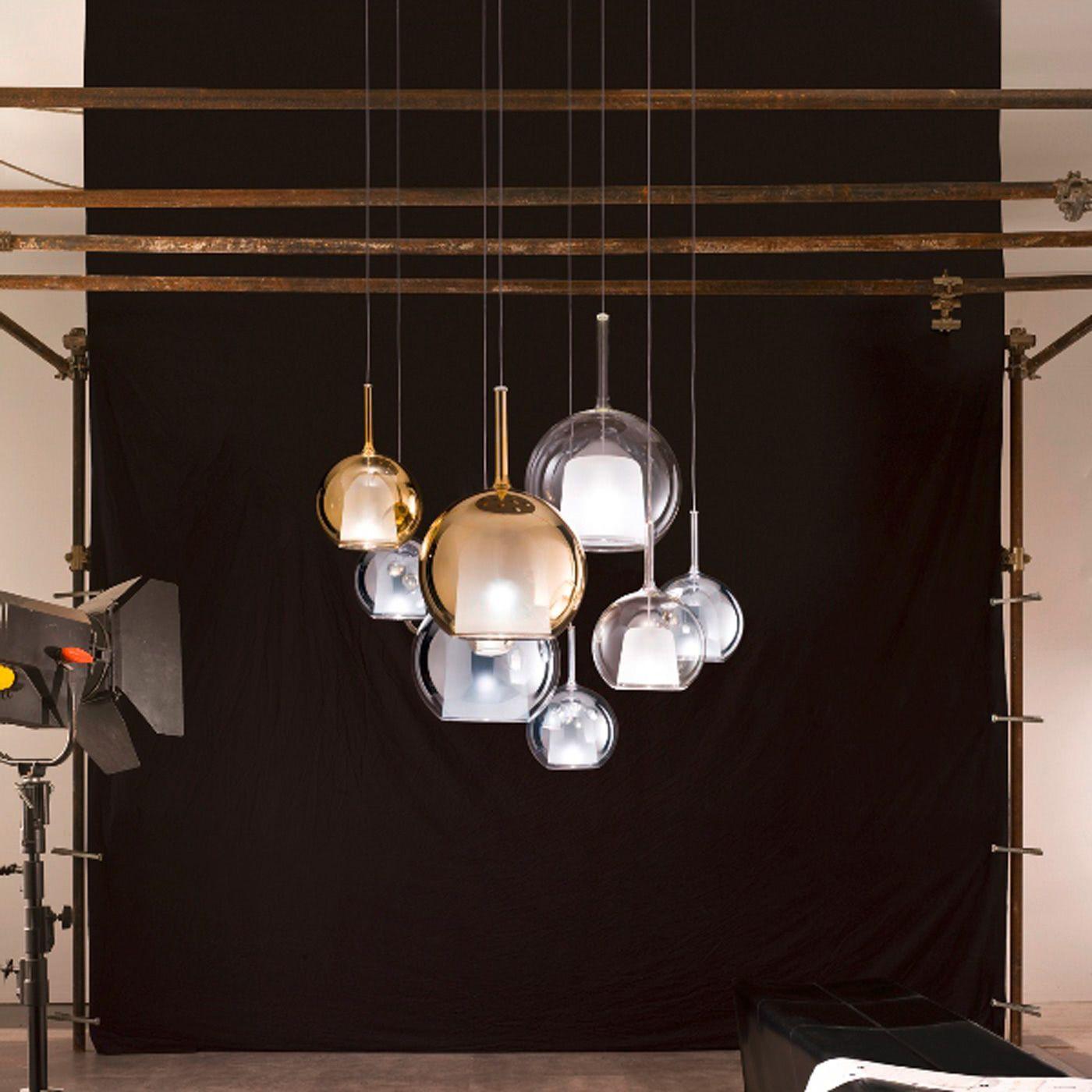 Glo Modern Glass Globe Pendant Light with Metallic Finish for Interior Lighting
