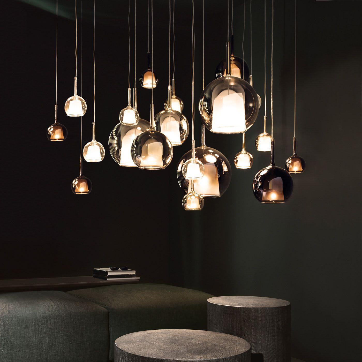 Glo Modern Glass Globe Pendant Light with Metallic Finish for Interior Lighting