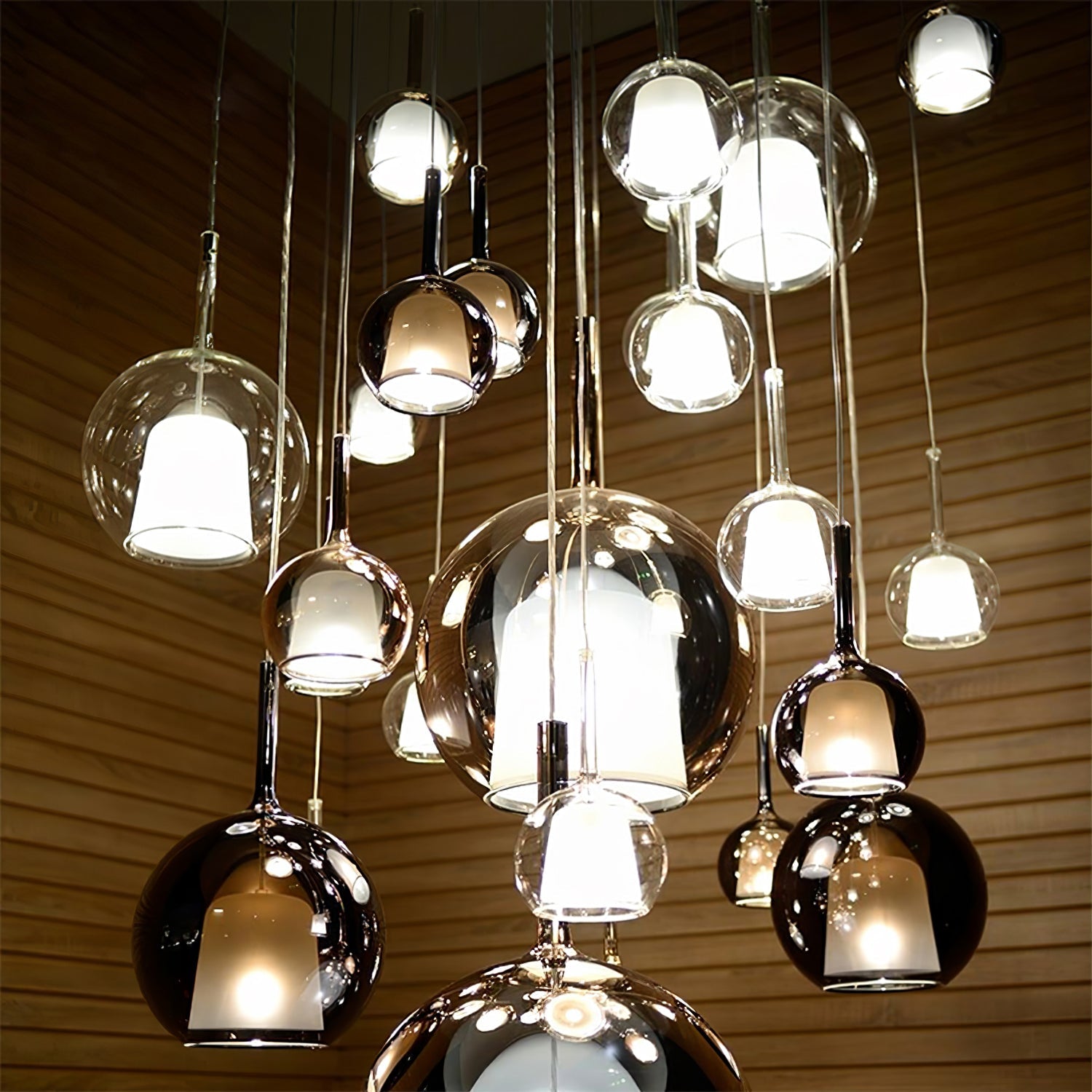 Glo Modern Glass Globe Pendant Light with Metallic Finish for Interior Lighting