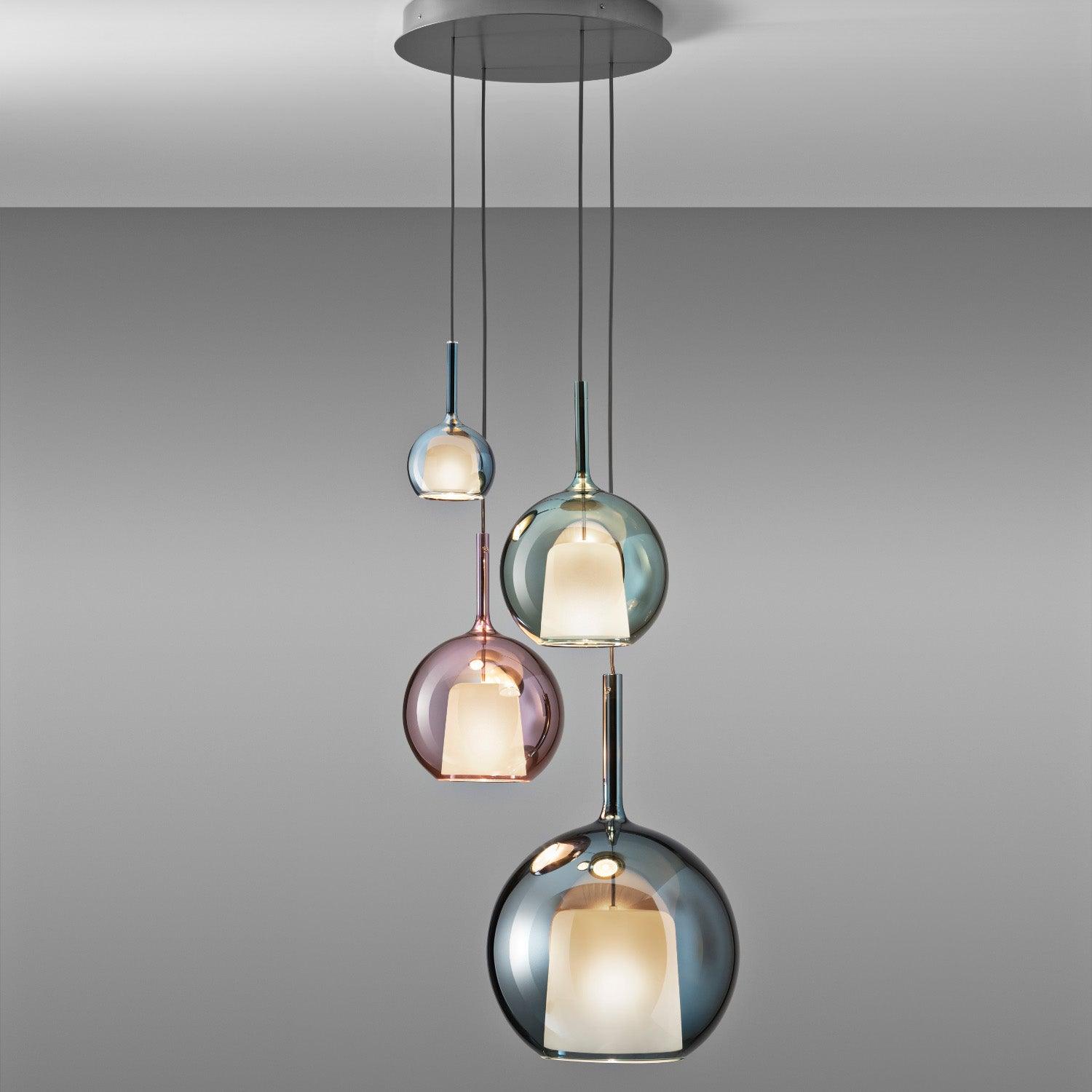 Glo Modern Glass Globe Pendant Light with Metallic Finish for Interior Lighting