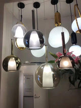 Glo Modern Glass Globe Pendant Light with Metallic Finish for Interior Lighting