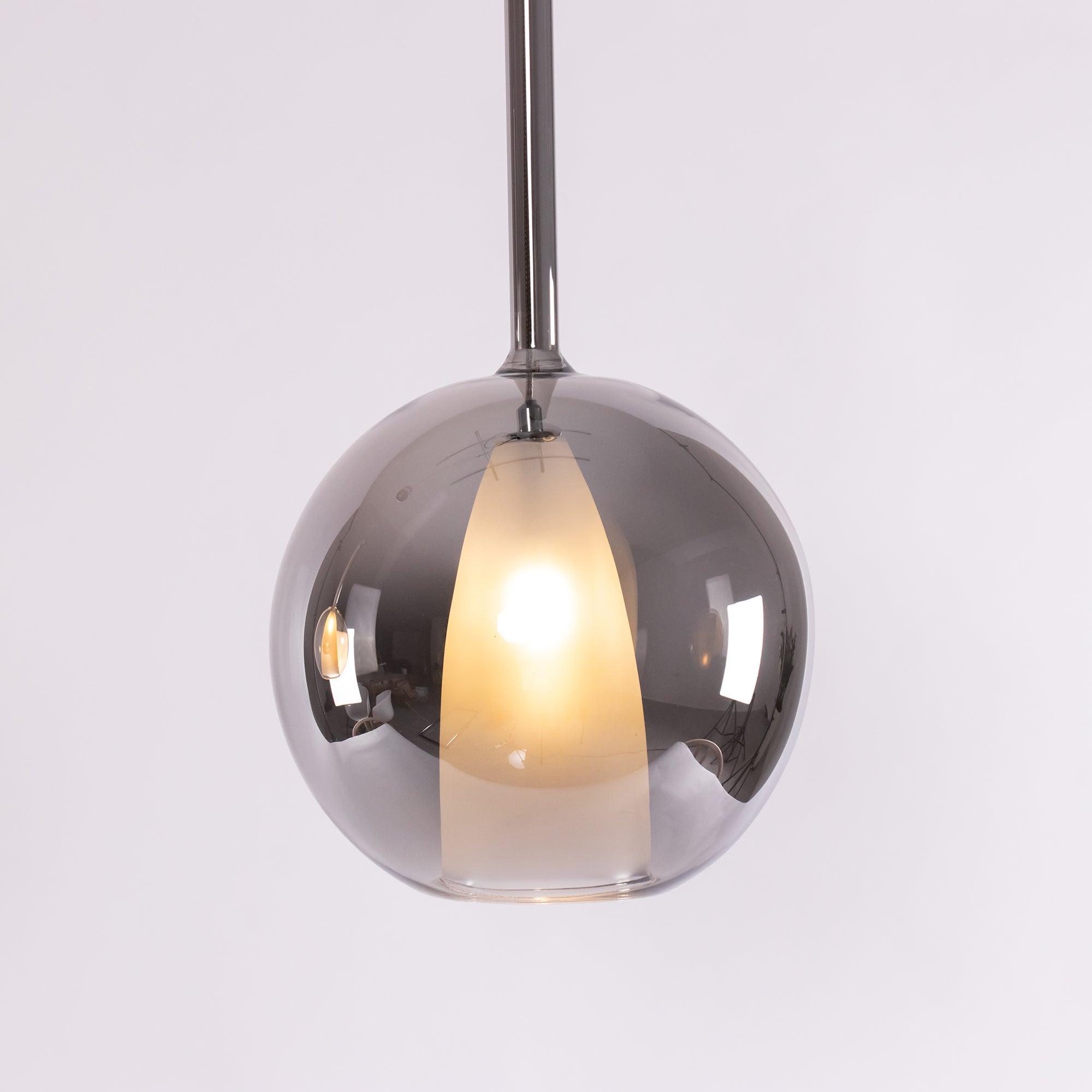 Glo Modern Glass Globe Pendant Light with Metallic Finish for Interior Lighting