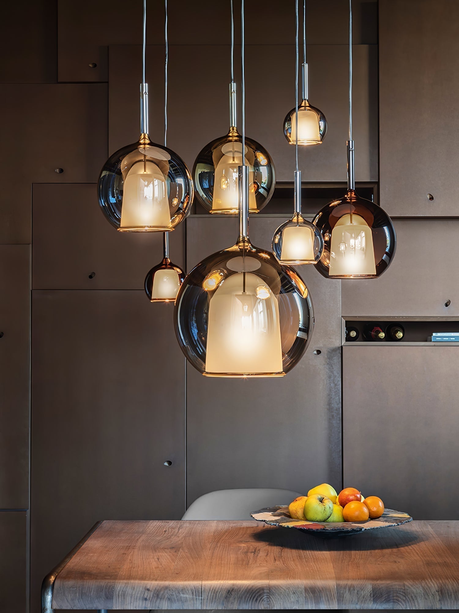 Glo Modern Glass Globe Pendant Light with Metallic Finish for Interior Lighting