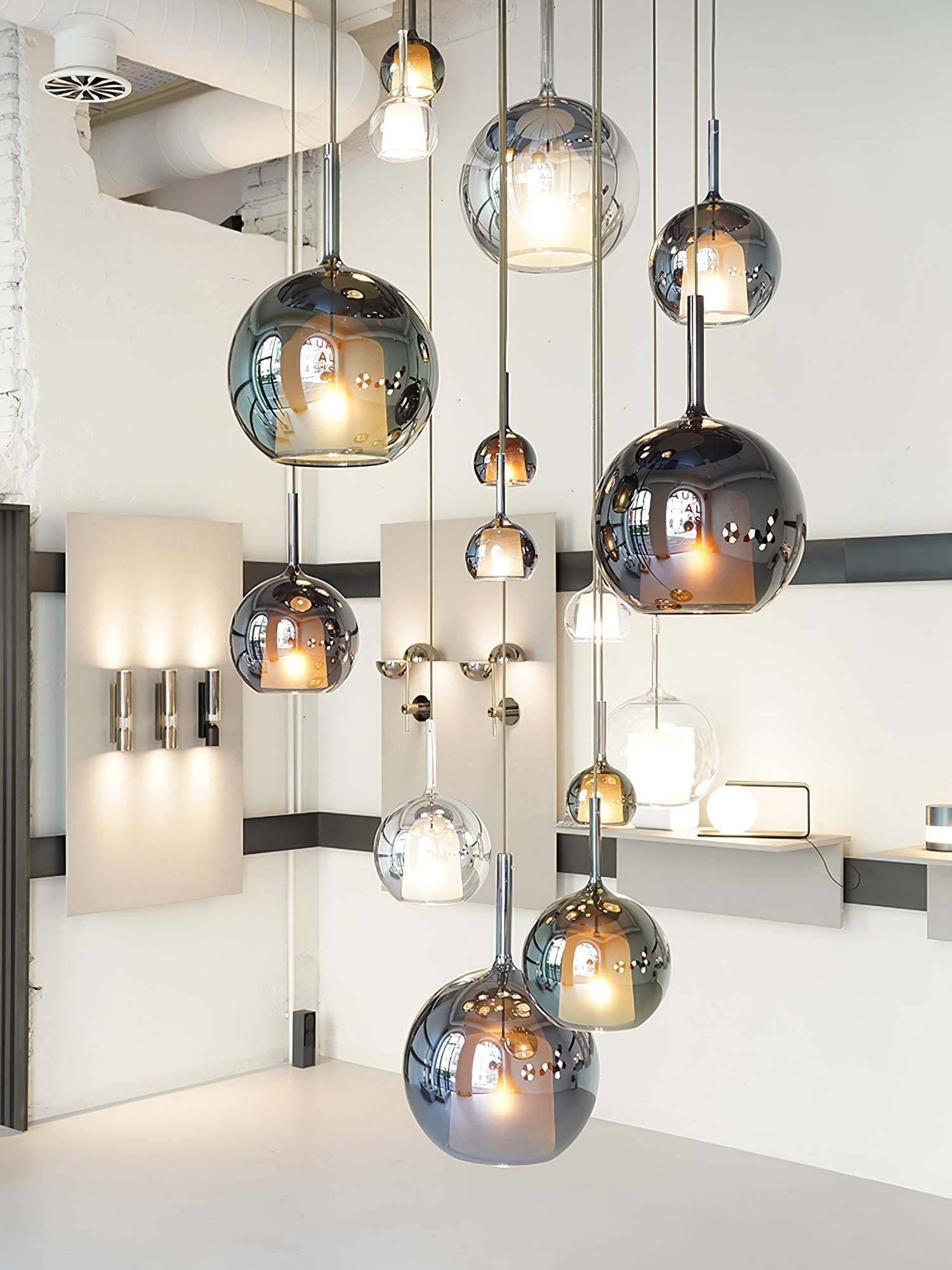 Glo Modern Glass Globe Pendant Light with Metallic Finish for Interior Lighting