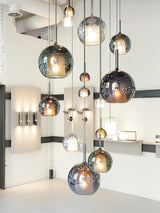 Glo Modern Glass Globe Pendant Light with Metallic Finish for Interior Lighting