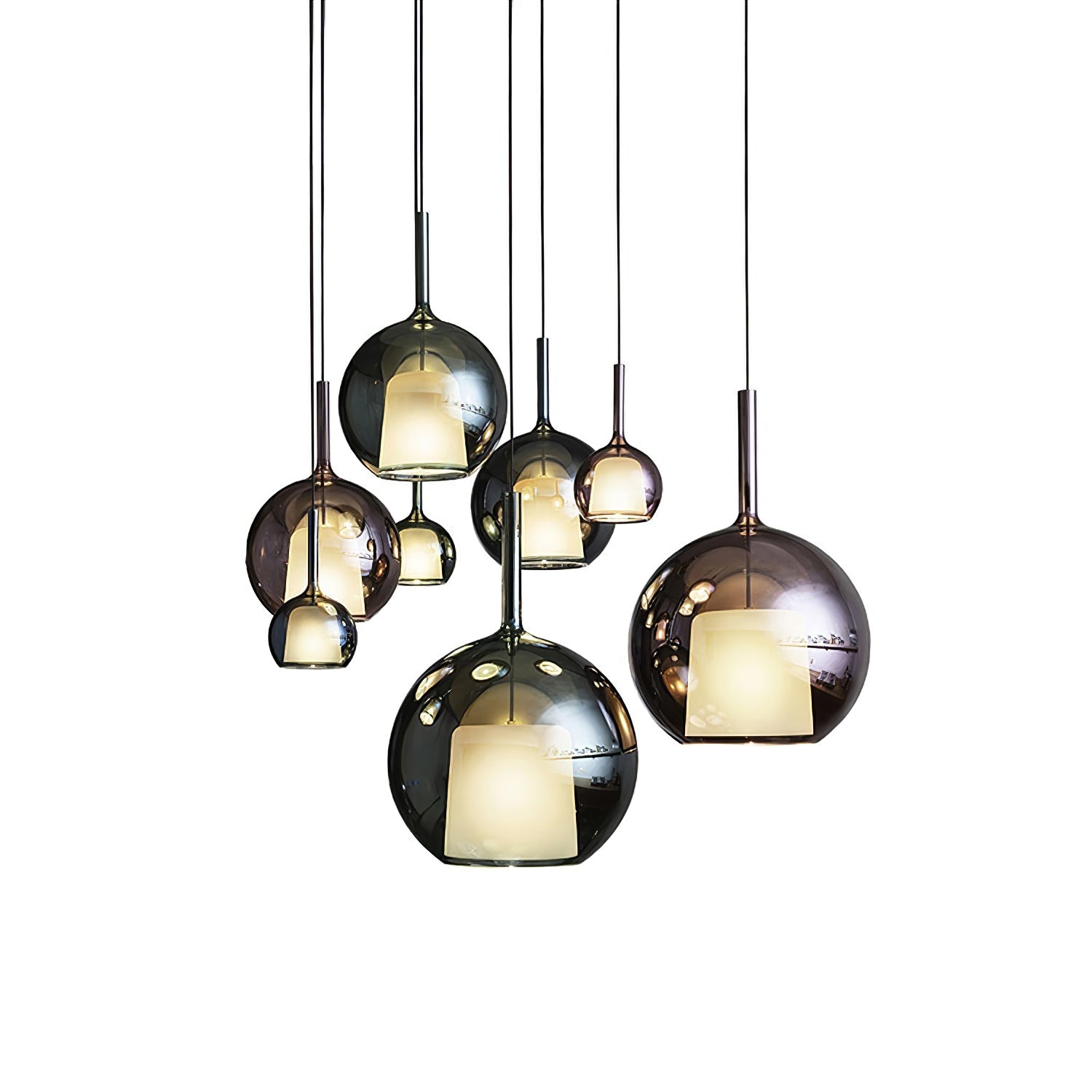 Glo Modern Glass Globe Pendant Light with Metallic Finish for Interior Lighting