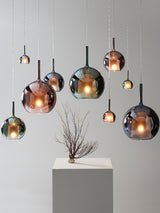 Glo Modern Glass Globe Pendant Light with Metallic Finish for Interior Lighting