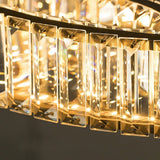 Gold Crystal Ring LED Crown Chandelier Modern Multi Tier Hanging Pendant Lamp
