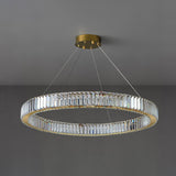 Gold Crystal Ring LED Crown Chandelier Modern Multi Tier Hanging Pendant Lamp