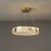 Gold Crystal Ring LED Crown Chandelier Modern Multi Tier Hanging Pendant Lamp