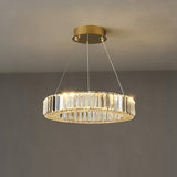 Gold Crystal Ring LED Crown Chandelier Modern Multi Tier Hanging Pendant Lamp