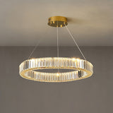 Gold Crystal Ring LED Crown Chandelier Modern Multi Tier Hanging Pendant Lamp