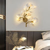 Gold Ginkgo Biloba Leaf Wall Sconce Nordic Modern 3 Color Dimming Light Fixture