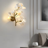 Gold Ginkgo Biloba Leaf Wall Sconce Nordic Modern 3 Color Dimming Light Fixture