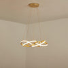 Gold Interwoven Wave Modern LED Chandelier Geometric Linear Pendant Light Fixture