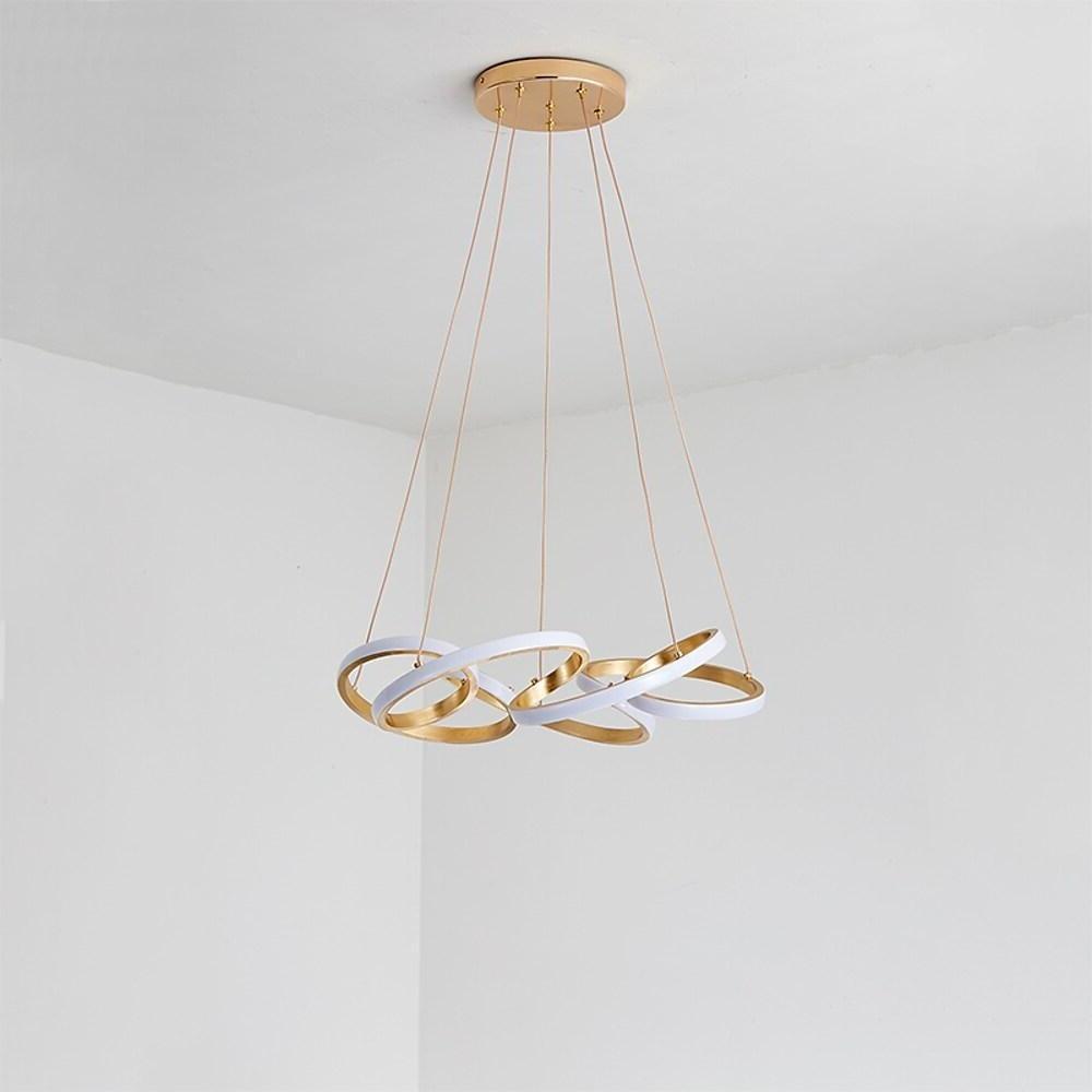 Gold Interwoven Wave Modern LED Chandelier Geometric Linear Pendant Light Fixture