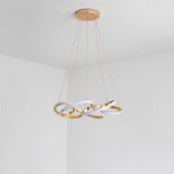 Gold Interwoven Wave Modern LED Chandelier Geometric Linear Pendant Light Fixture