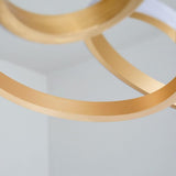 Gold Interwoven Wave Modern LED Chandelier Geometric Linear Pendant Light Fixture