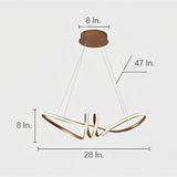 Gold Modern Wave LED Pendant Light Nordic Mid Century Style Ceiling Fixture for Living Room