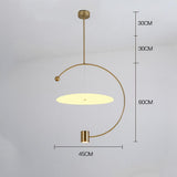 Gold Semi Circular LED Pendant Lighting Modern Electroplated Metal Chandelier for Kitchen