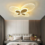 Butterfly Shaped Dimmable LED Flush Mount Ceiling Lamp Nordic Style Modern Lighting for Living Room