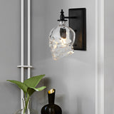 Gothic Skull Head Glass Wall Sconce Industrial Black Finish Decorative Lighting