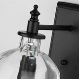 Gothic Skull Head Glass Wall Sconce Industrial Black Finish Decorative Lighting
