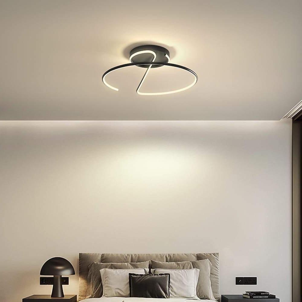 Dimmable Modern Geometric LED Ceiling Light Fixture Minimalist Flush Mount Metal Lighting for Bedrooms