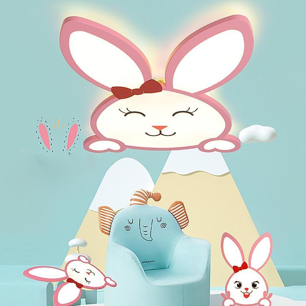 Creative Bunny Shape LED Flush Mount Ceiling Light for Nursery and Kids Bedroom