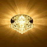 Modern Geometric LED Crystal Flush Mount Ceiling Light Fixture for Kitchen and Hallway