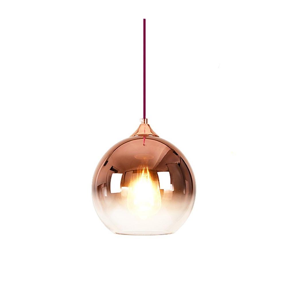 Gradient Glass Globe Pendant Light Modern Kitchen Island Hanging Ceiling Lamp with Adjustable Cord