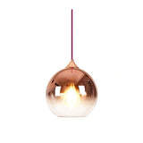 Gradient Glass Globe Pendant Light Modern Kitchen Island Hanging Ceiling Lamp with Adjustable Cord