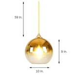 Gradient Glass Globe Pendant Light Modern Kitchen Island Hanging Ceiling Lamp with Adjustable Cord