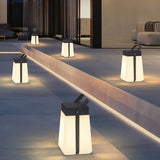 Gray Waterproof Outdoor Solar Garden Lantern Portable Stainless Steel LED Landscape Light
