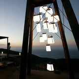 Gray Waterproof Outdoor Solar Garden Lantern Portable Stainless Steel LED Landscape Light