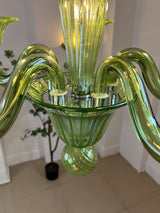 Green Murano Glass Chandelier Hand Blown Luxury Pendant Light Fixture