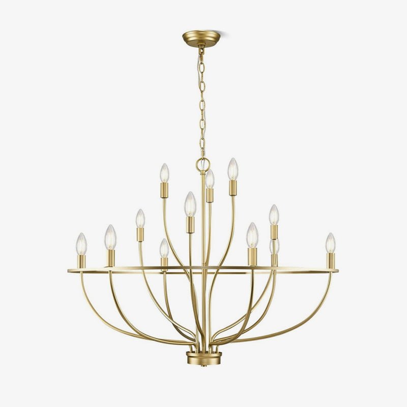 Greyson Modern Brass Vine Chandelier Minimalist Multi Light Ceiling Fixture