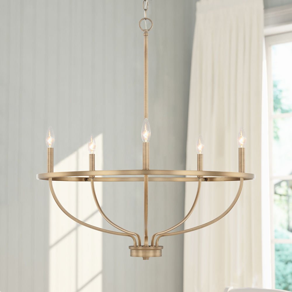 Greyson Modern Brass Vine Chandelier Minimalist Multi Light Ceiling Fixture