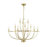 Greyson Modern Brass Vine Chandelier Minimalist Multi Light Ceiling Fixture