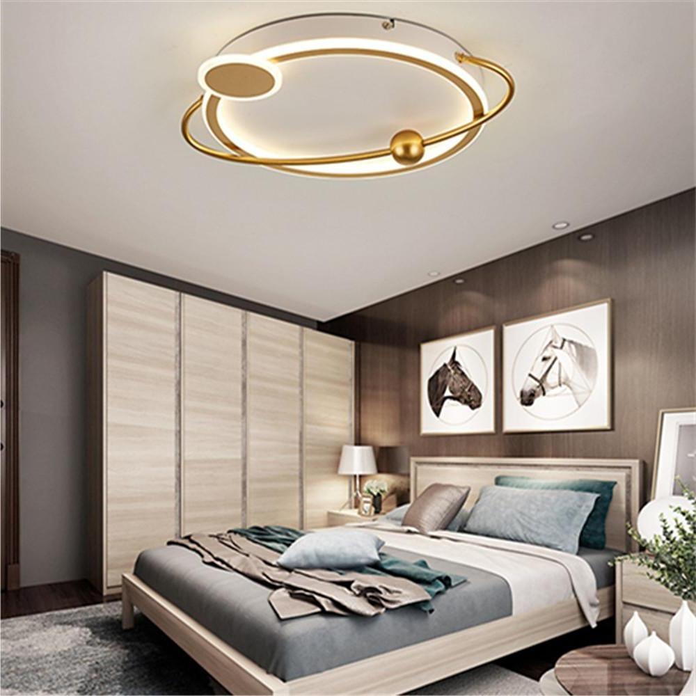 Modern Oval LED Ceiling Light Geometric Flush Mount Fixture for Bedroom and Living Room