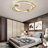 Modern Oval LED Ceiling Light Geometric Flush Mount Fixture for Bedroom and Living Room