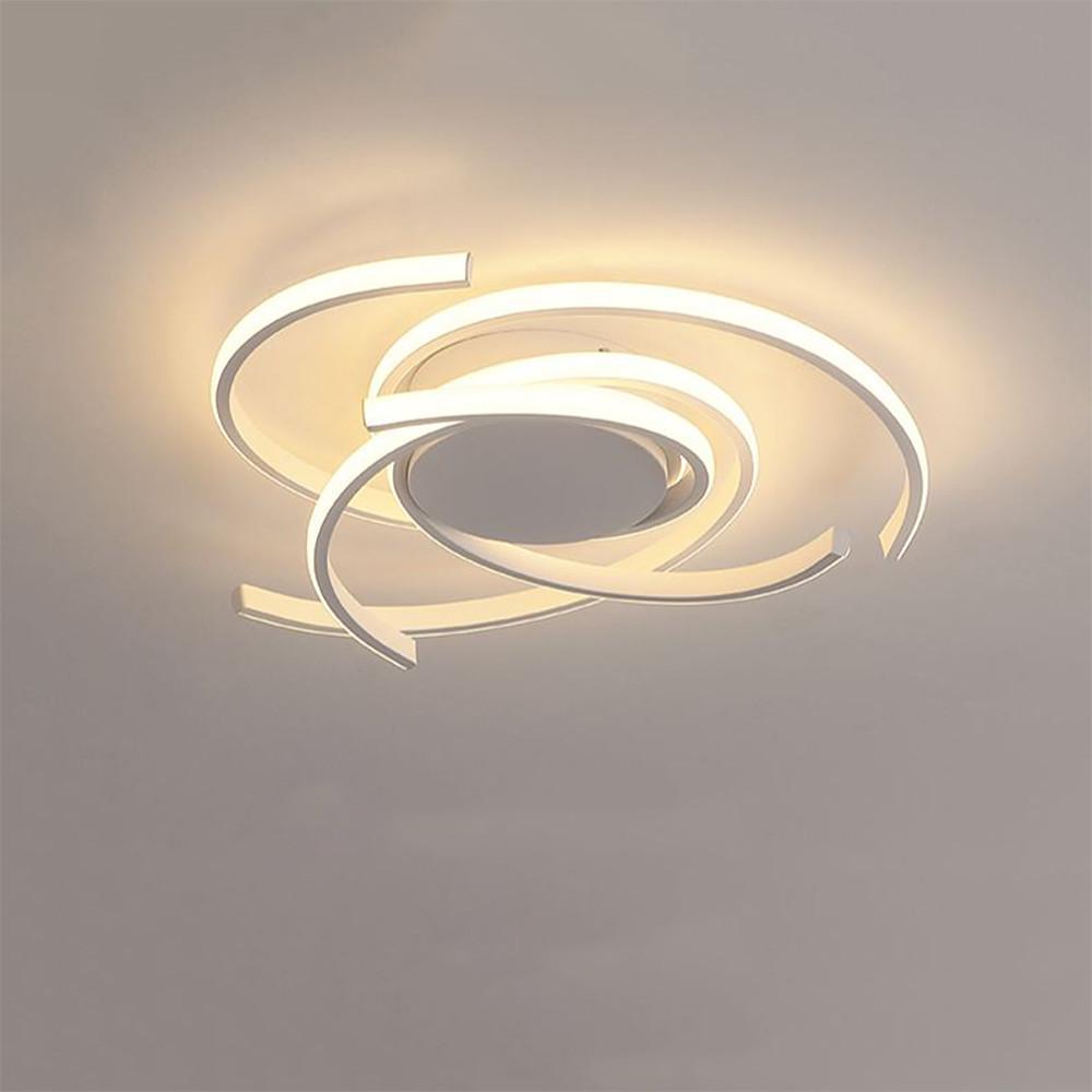 22 Inch Modern Semicircle LED Flush Mount Ceiling Light for Bedroom Artistic Aluminum Fixture