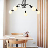 Industrial 5 Light Twisted Metal Frame Chandelier Vintage Retro Pendant Ceiling Light
