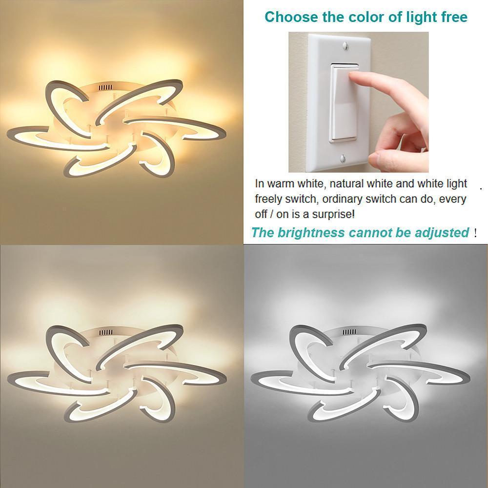 Modern Geometric Acrylic LED Flush Mount Ceiling Lamp with Dimmable Multi Layer Design for Living Room
