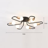 Modern 6 Light Metal Flower Shaped Flush Mount Ceiling Light for Living Room and Bedroom